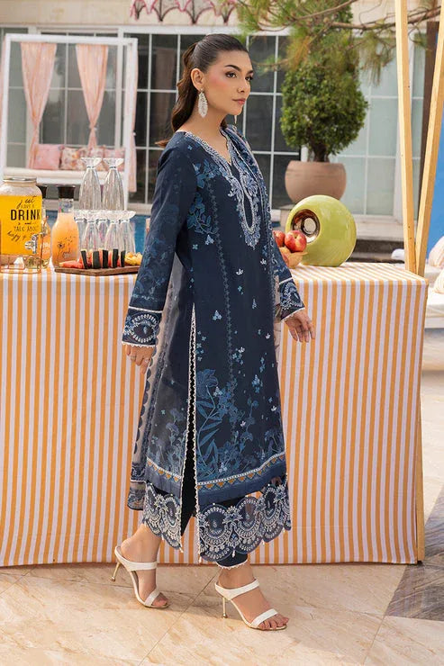 Saad Shaikh | Lawn 25 | Navy Blue - Blue Mirage - Aqsa Fabrics
