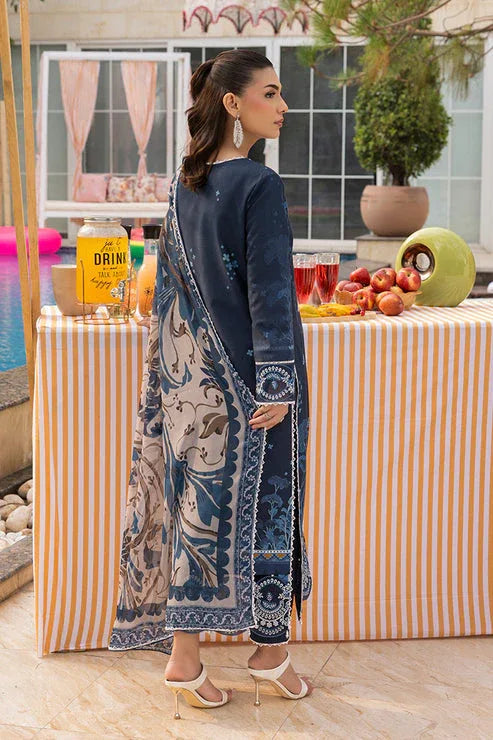 Saad Shaikh | Lawn 25 | Navy Blue - Blue Mirage - Aqsa Fabrics