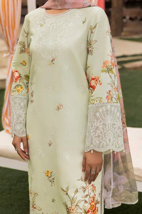 Saad Shaikh | Lawn 25 | Pista - Floral Mirage - Aqsa Fabrics