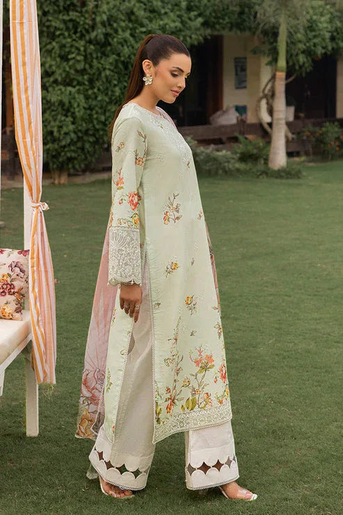 Saad Shaikh | Lawn 25 | Pista - Floral Mirage - Aqsa Fabrics