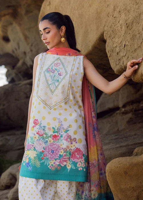 Sadaf Fawad Khan | Siraa Lawn 25 | Retro Polka - Aqsa Fabrics
