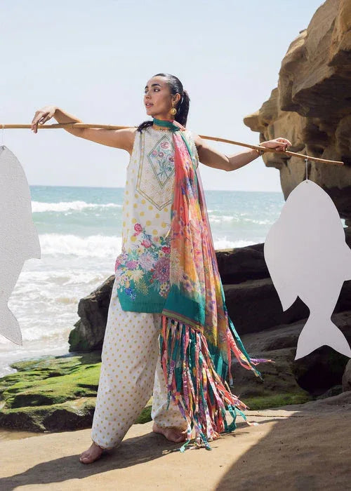 Sadaf Fawad Khan | Siraa Lawn 25 | Retro Polka - Aqsa Fabrics