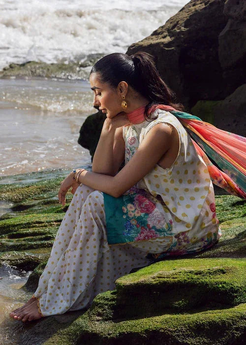 Sadaf Fawad Khan | Siraa Lawn 25 | Retro Polka - Aqsa Fabrics