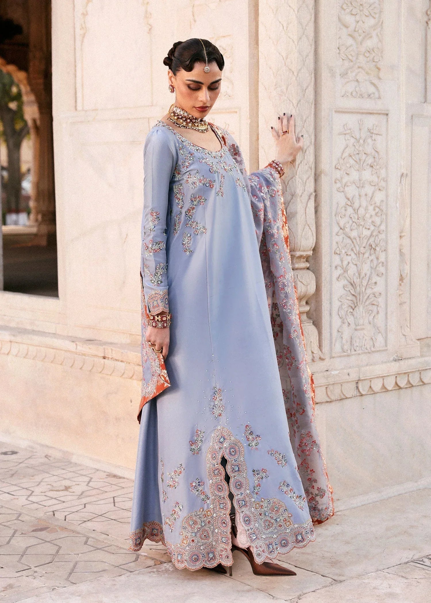 Hussain Rehar | Luxury Pret AW 25 | Periwina - Aqsa Fabrics