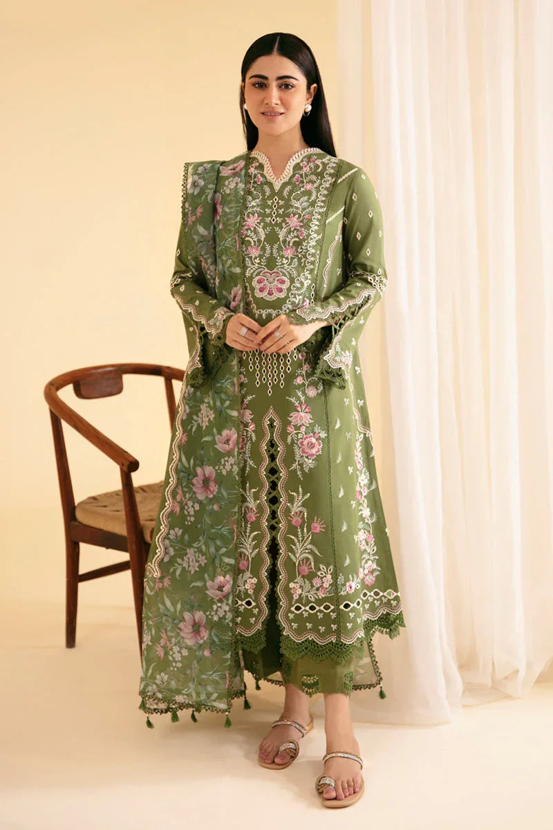 Qalamkar | Qlinekari Luxury Lawn | SQ-14 SEMAL - Aqsa Fabrics