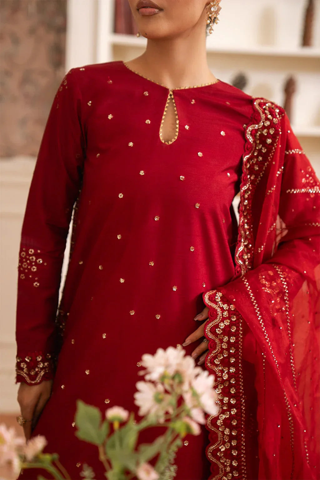 Neeshay | Luxe Pret | Crimora - Aqsa Fabrics