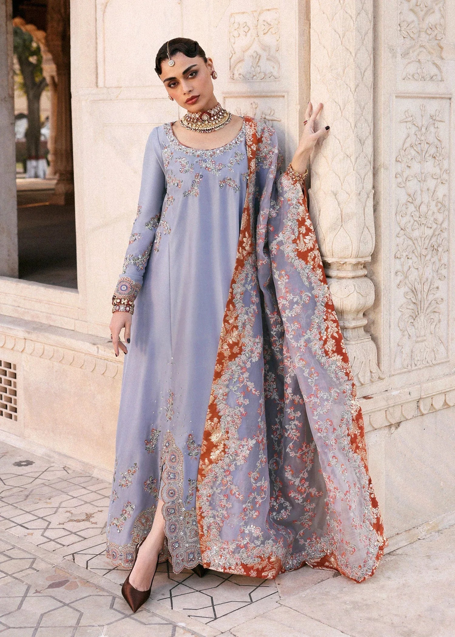Hussain Rehar | Luxury Pret AW 25 | Periwina - Aqsa Fabrics