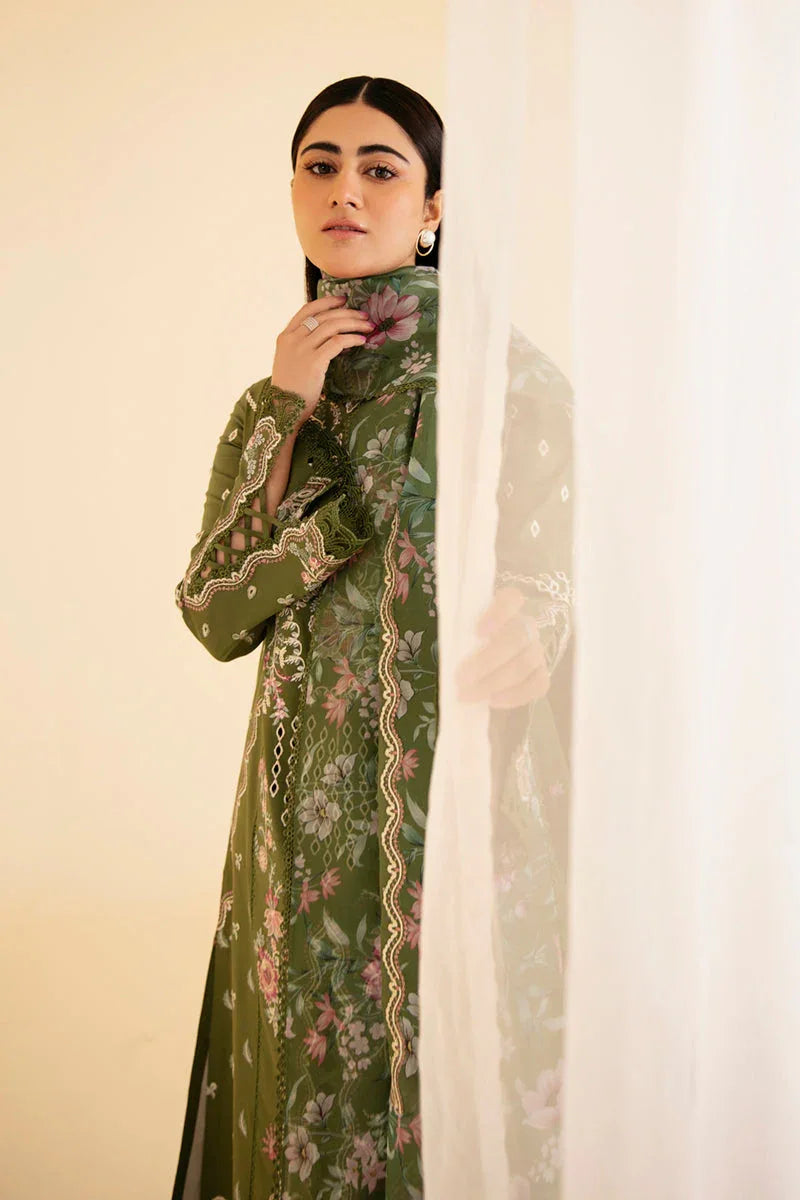 Qalamkar | Qlinekari Luxury Lawn | SQ-14 SEMAL - Aqsa Fabrics