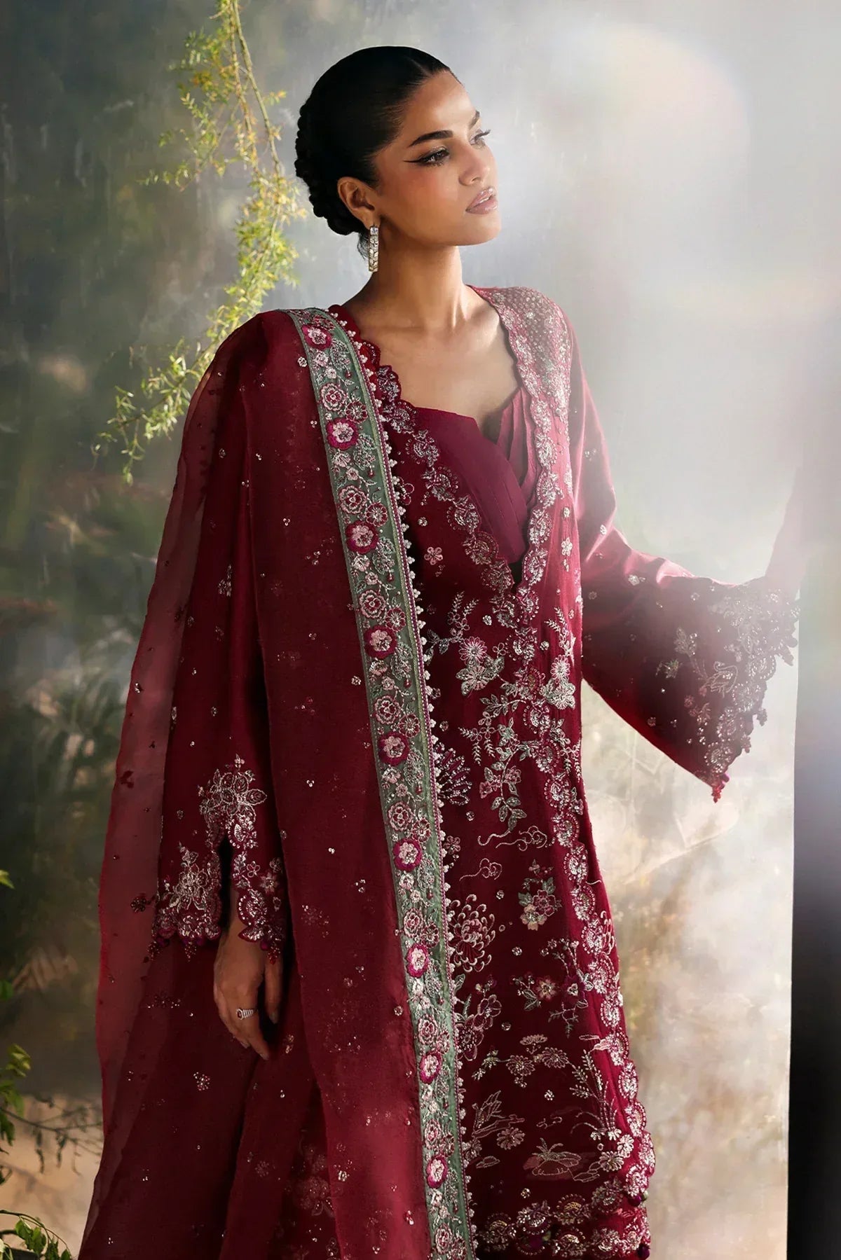 Afrozeh | La Fuchsia 25 | Yalira - Aqsa Fabrics