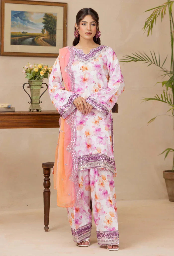 Adans Libas | Adans Embroidered satin  | Satin Lawn 828211 - Aqsa Fabrics