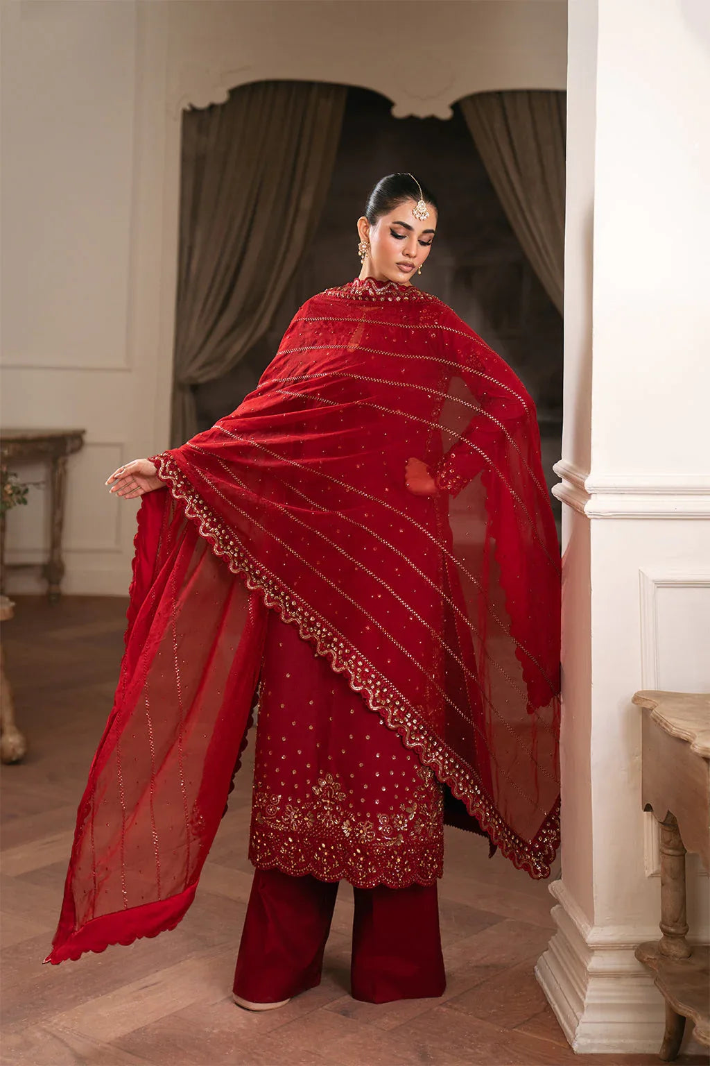 Neeshay | Luxe Pret | Crimora - Aqsa Fabrics