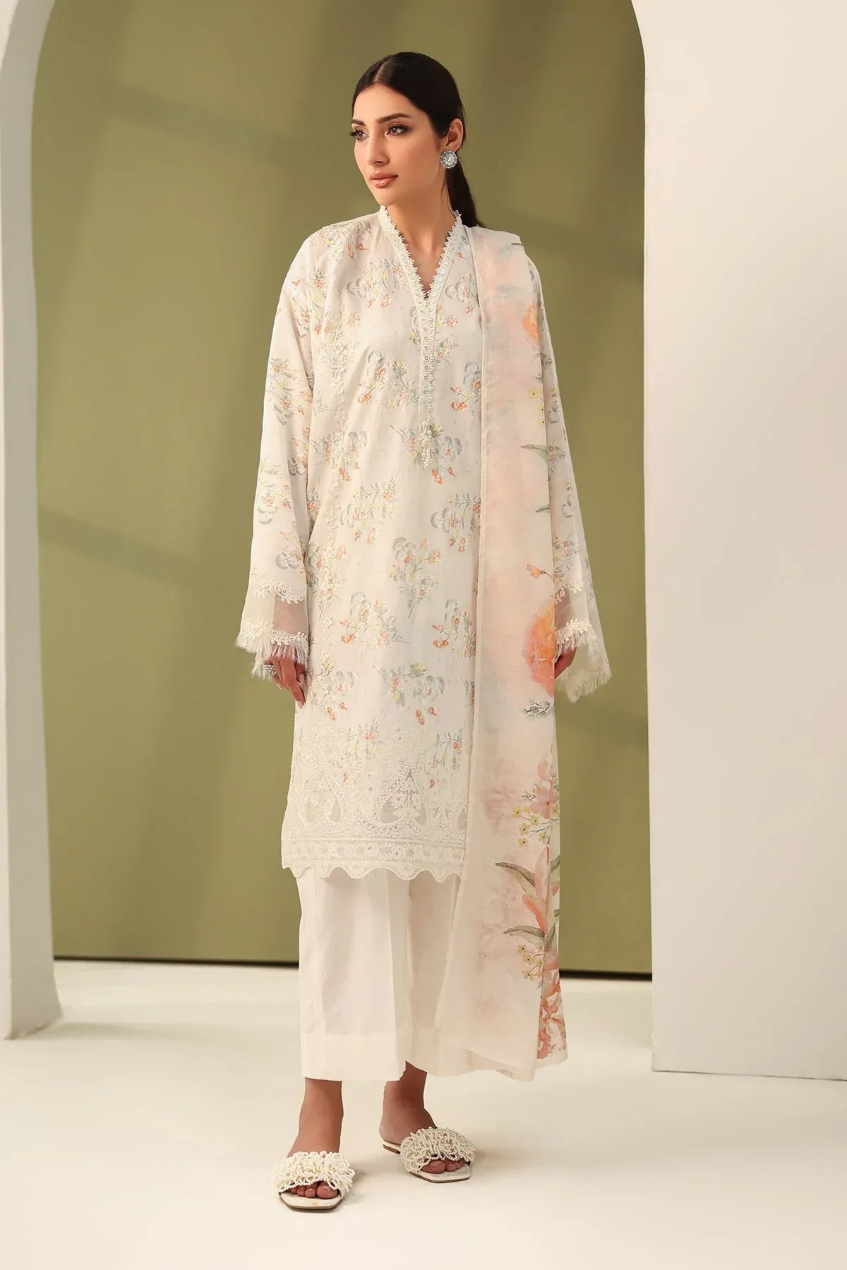 Baroque | Eid Printique | EMBROIDERED PRINTED LAWN UF-4181 - Aqsa Fabrics