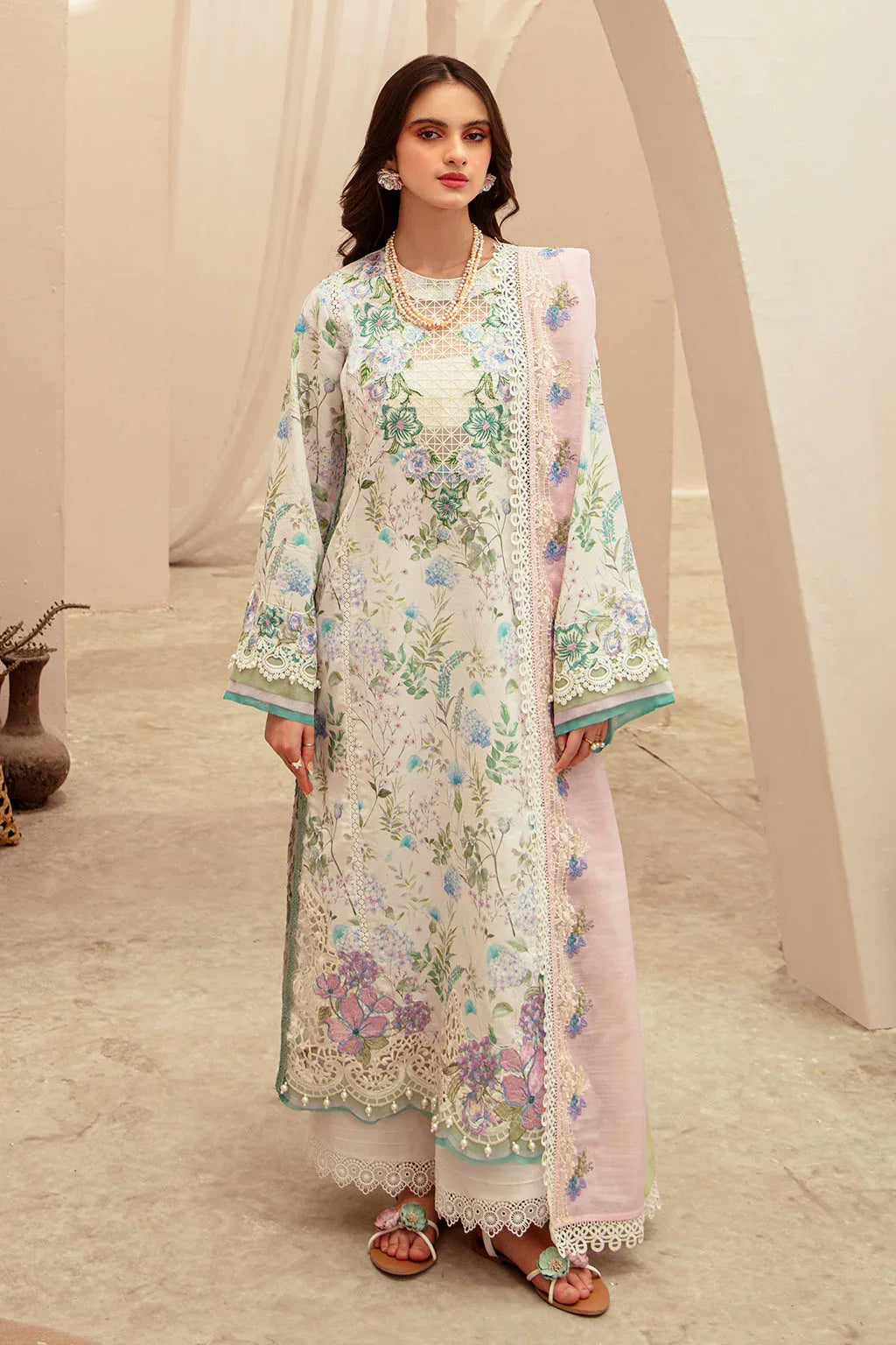AJR Couture | Alif Affordable Lawn 24 | GLEAM - Aqsa Fabrics