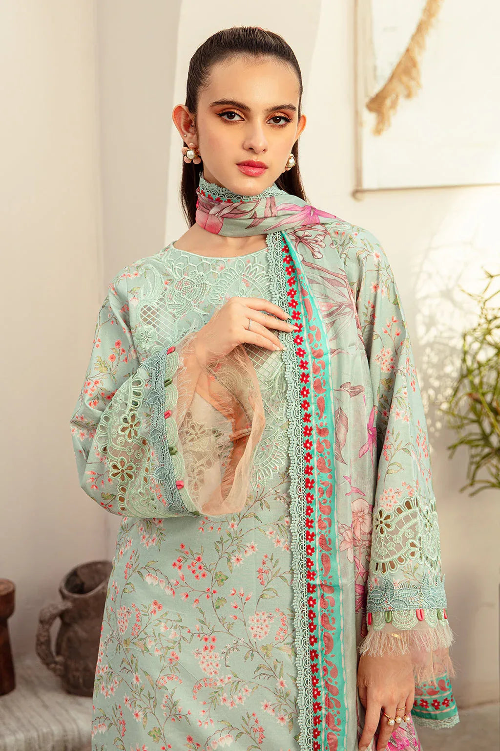 AJR Couture | Alif Affordable Lawn 24 | MISTY MORNING - Aqsa Fabrics