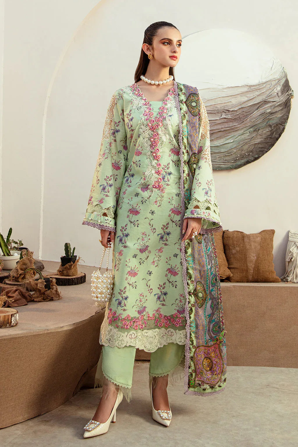 AJR Couture | Alif Affordable Lawn 24 | MINT MAGIC - Aqsa Fabrics