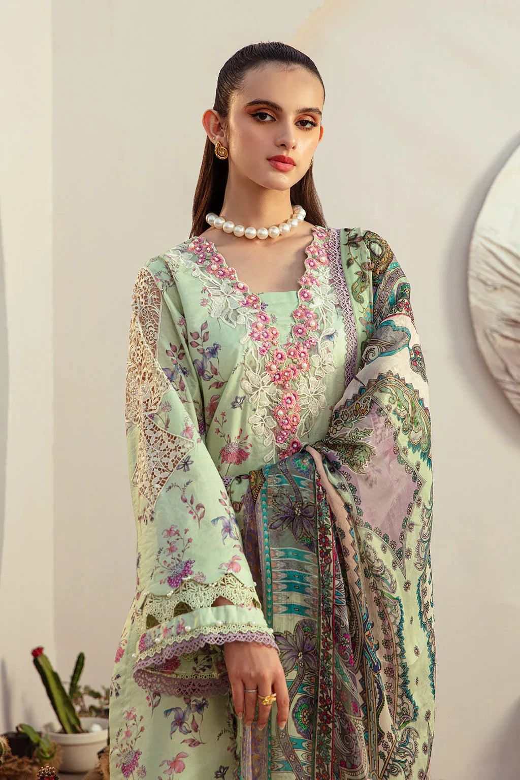 AJR Couture | Alif Affordable Lawn 24 | MINT MAGIC - Aqsa Fabrics