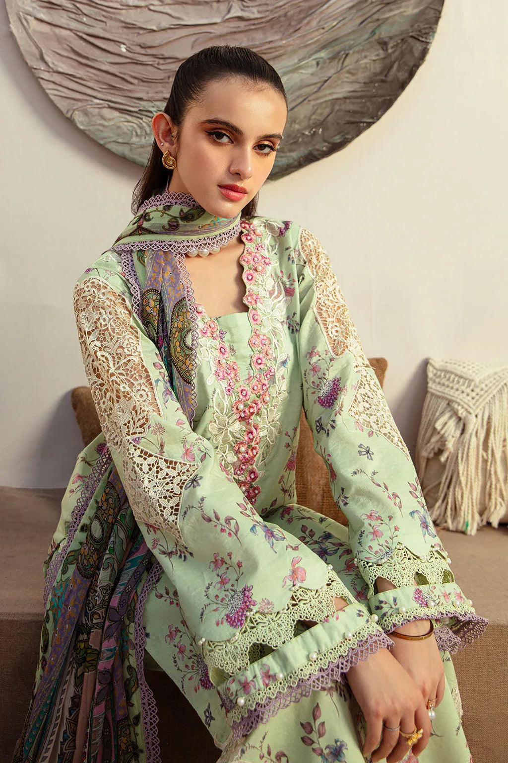 AJR Couture | Alif Affordable Lawn 24 | MINT MAGIC - Aqsa Fabrics
