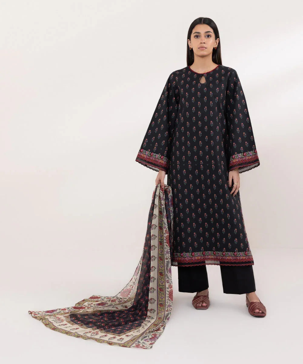 Sapphire | Intermix 2024 | Cambric Suit S-03 - Aqsa Fabrics