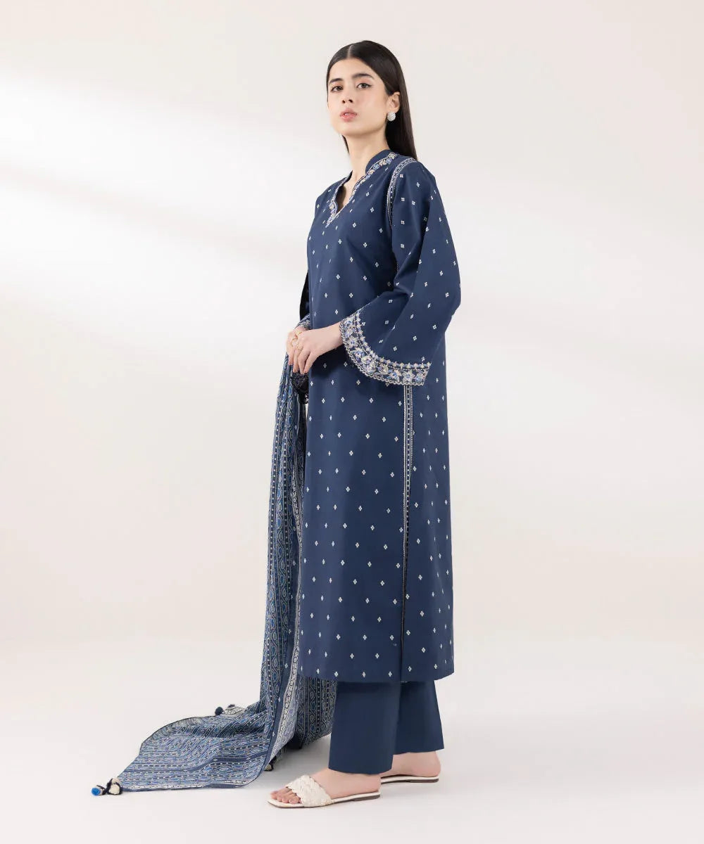 Sapphire | Intermix 2024 | Cambric Suit S-38 - Aqsa Fabrics