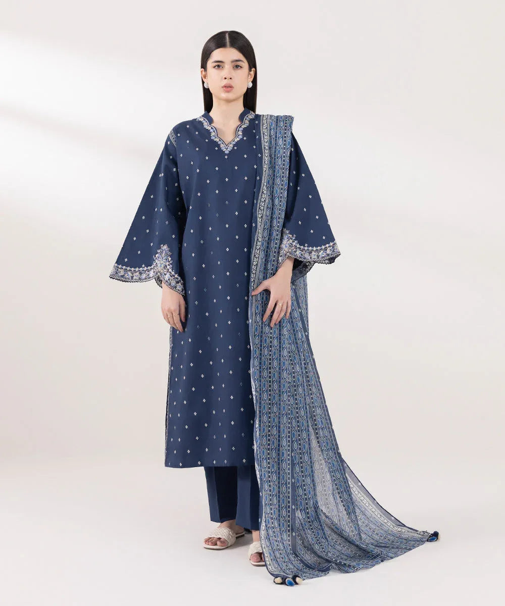 Sapphire | Intermix 2024 | Cambric Suit S-38 - Aqsa Fabrics
