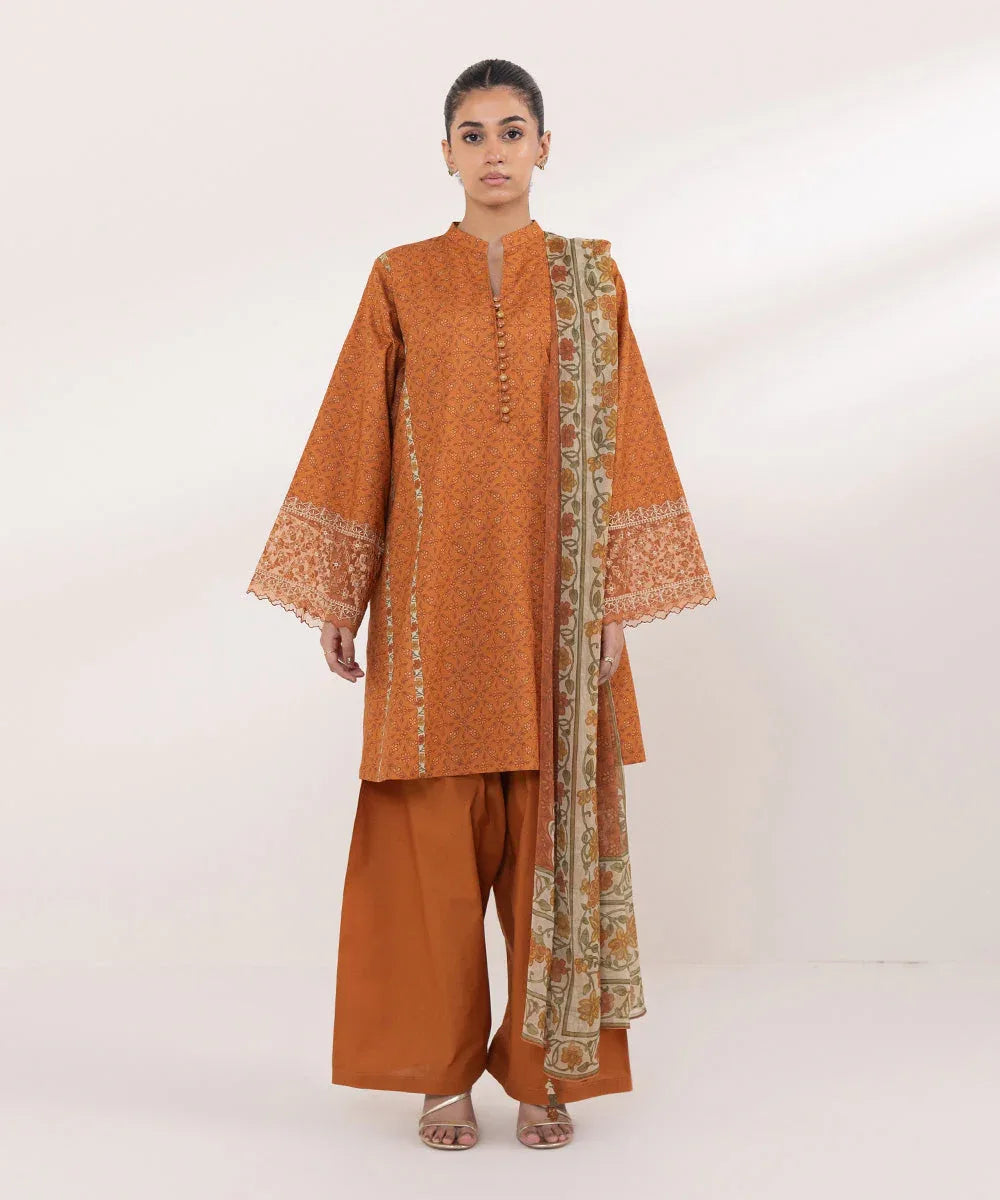Sapphire | Intermix 2024 | Cambric Suit S-07 - Aqsa Fabrics