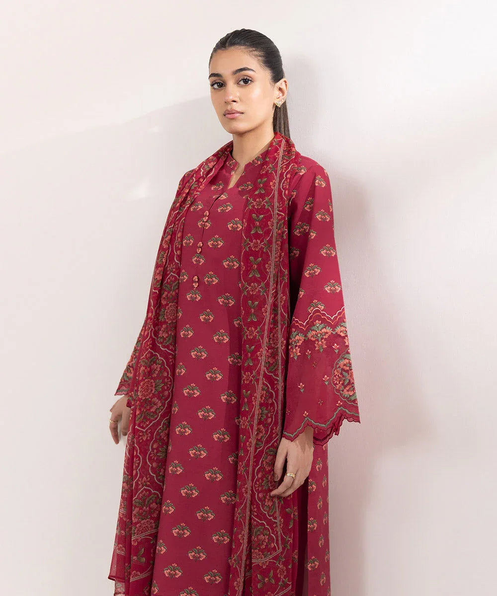 Sapphire | Intermix 2024 | Cambric Suit S-08 - Aqsa Fabrics