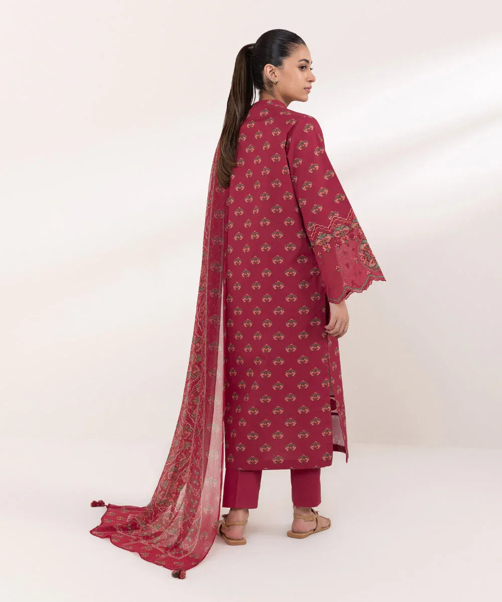 Sapphire | Intermix 2024 | Cambric Suit S-08 - Aqsa Fabrics