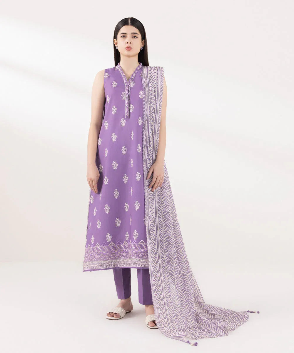 Sapphire | Intermix 2024 | Cambric Suit S-40 - Aqsa Fabrics