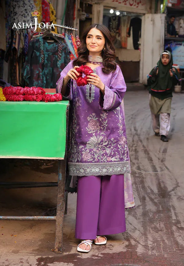 Asim Jofa | Summer Rhapsody | AJUBU-07 Embroidered Lawn - Aqsa Fabrics