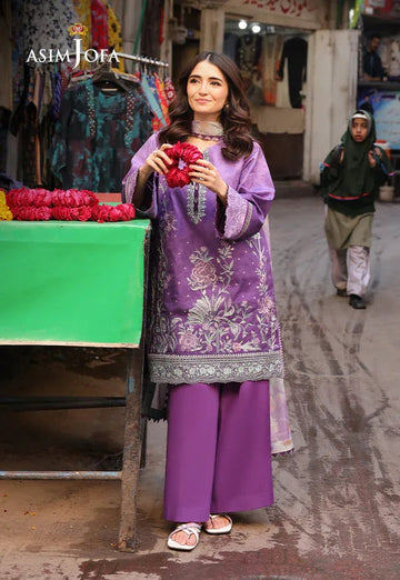 Asim Jofa | Summer Rhapsody | AJUBU-07 Embroidered Lawn - Aqsa Fabrics