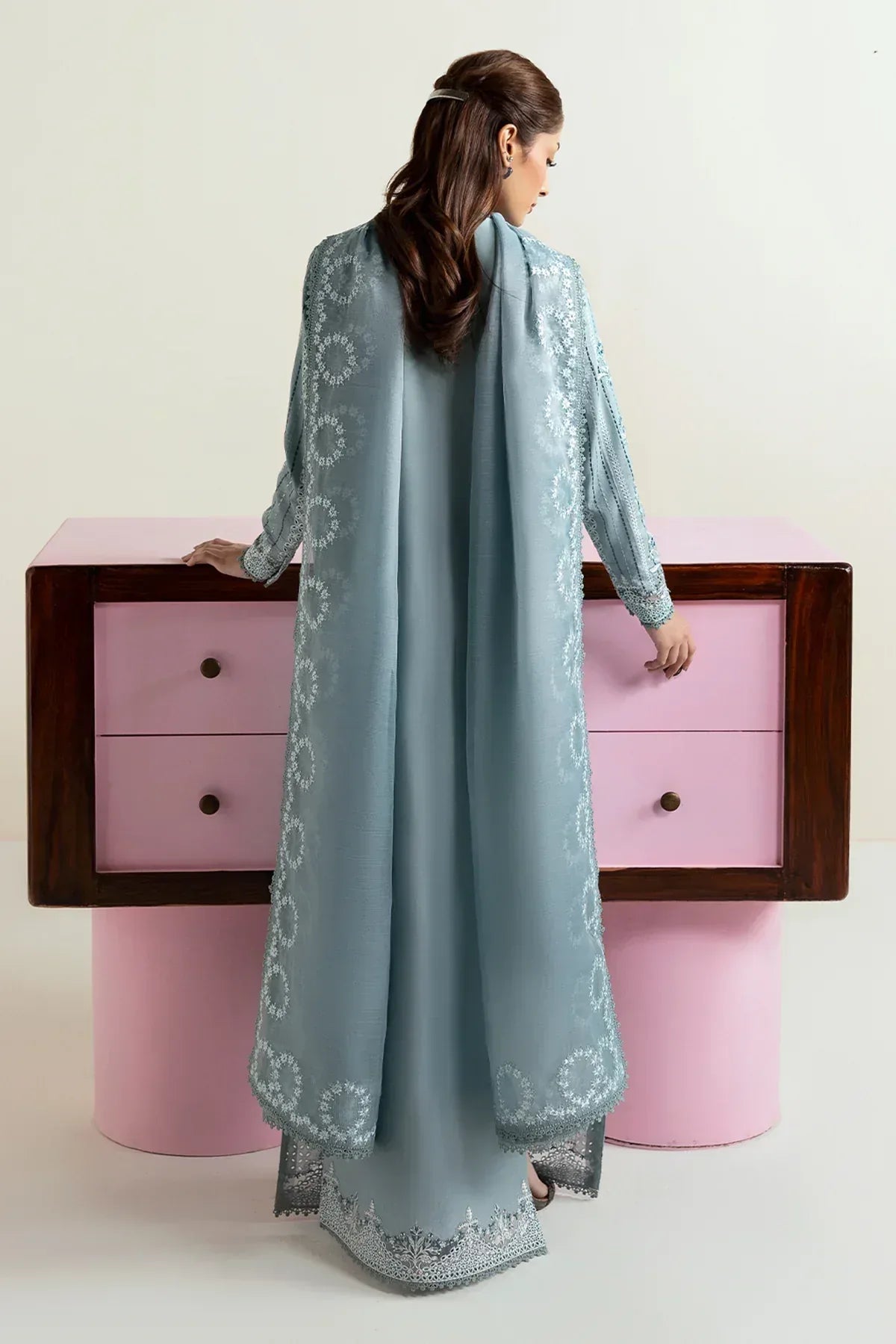 Afrozeh | Basic Pret 25 | Blue Melon - Aqsa Fabrics