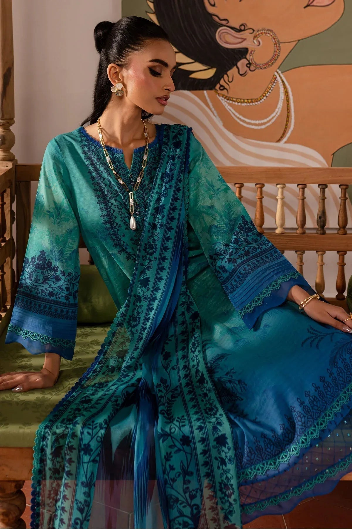 Nureh | Printed lawn 25 | SP-138 - Aqsa Fabrics