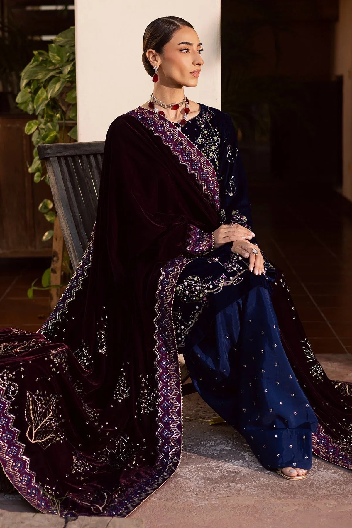 Nureh | Maya Velvet | NW-116 - Aqsa Fabrics