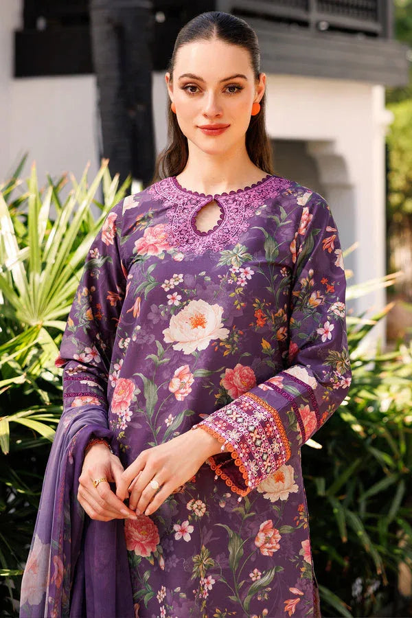 Farasha | Printed Essentials | Majestic Purple - Aqsa Fabrics
