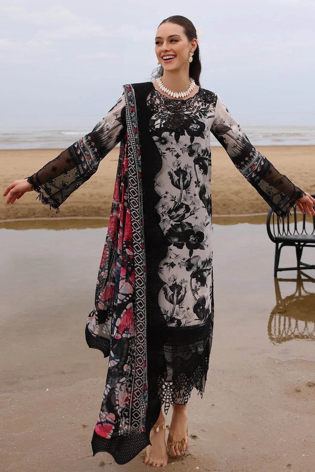 Nureh | Gardenia Embroidered Lawn 25 | NSG-175 - Aqsa Fabrics