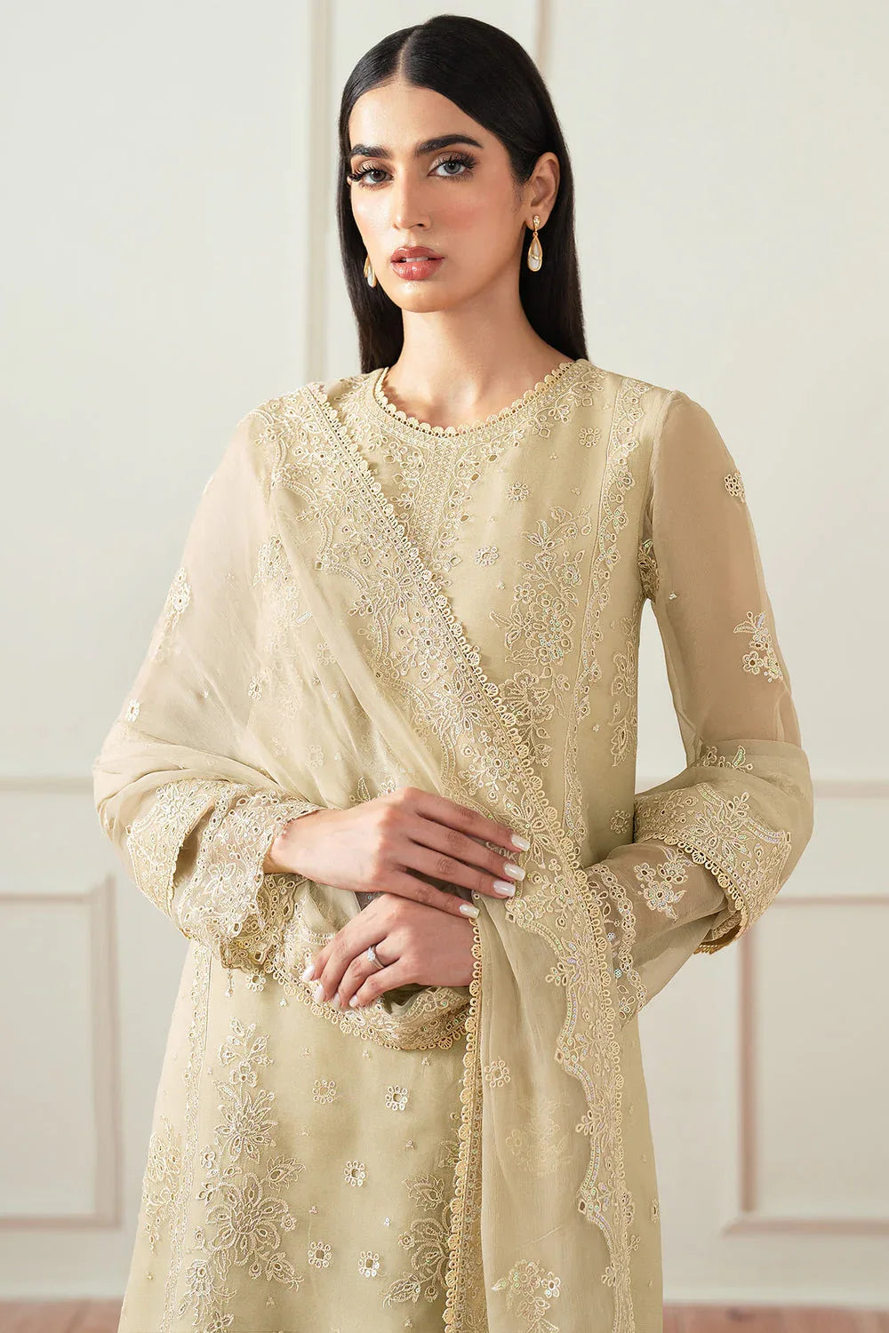 Farasha | Essence Formals 25 | Beige Dusk - Aqsa Fabrics