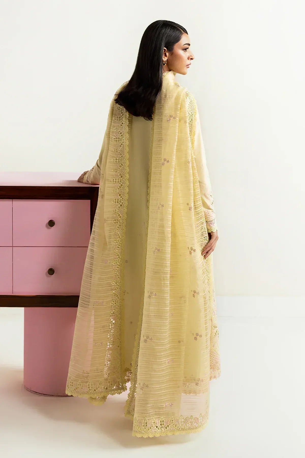 Afrozeh | Basic Pret 25 | Lemon lush - Aqsa Fabrics