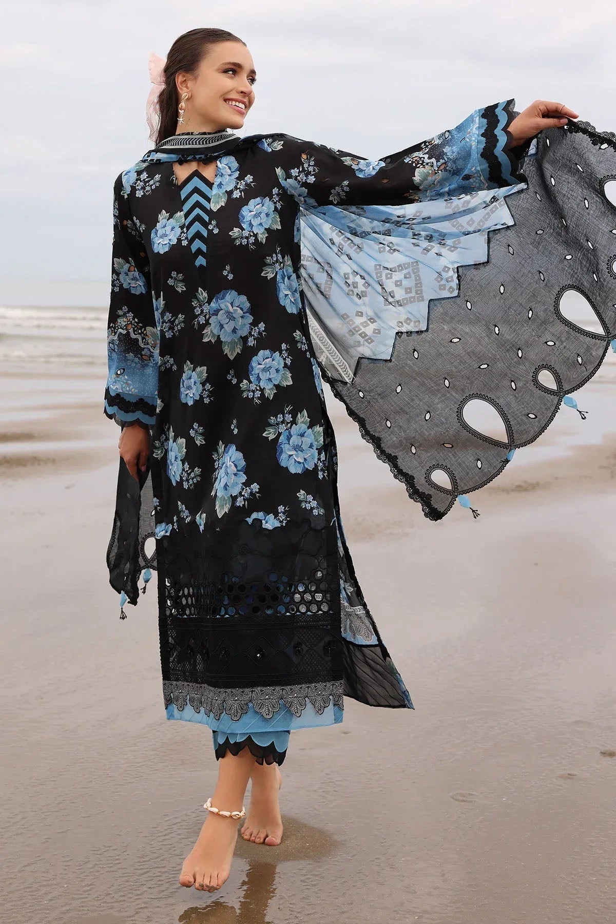 Nureh | Gardenia Embroidered Lawn 25 | NSG-171 - Aqsa Fabrics