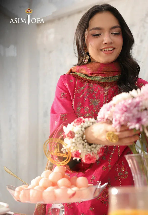Asim Jofa | Summer Rhapsody | AJUBU-06 Embroidered Jacquard - Aqsa Fabrics