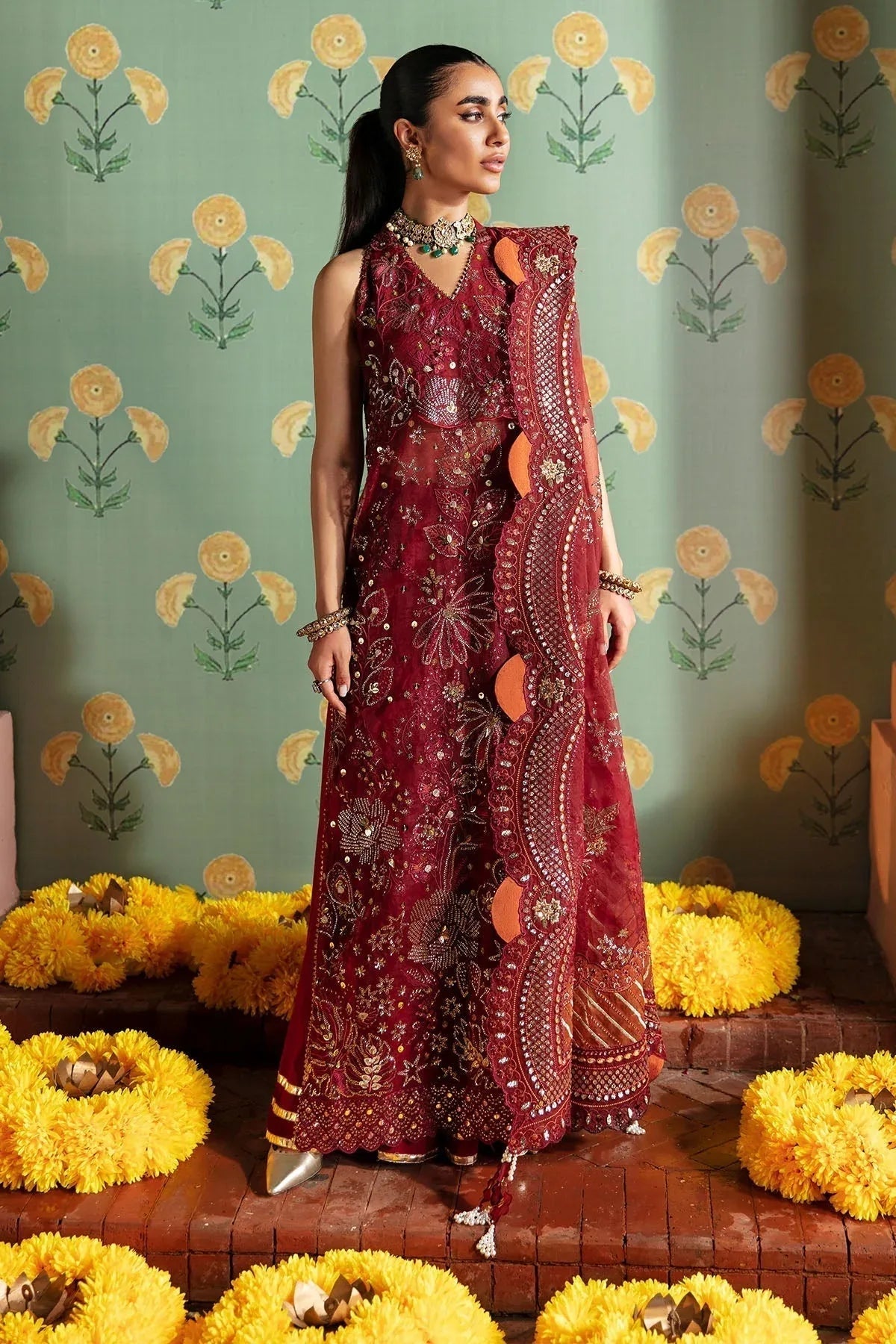 Nureh | Jhoomro Wedding Formals | NL-53 - MAHRO - Aqsa Fabrics