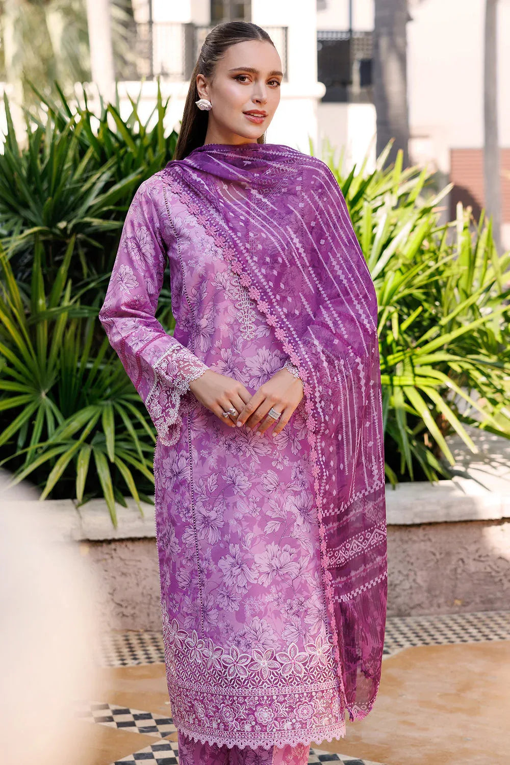 Farasha | Printed Essentials | Lavender Rush - Aqsa Fabrics