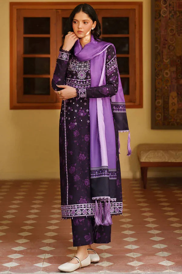 Farasha | Meline Premium Viscose 25 | Plum Powder - Aqsa Fabrics