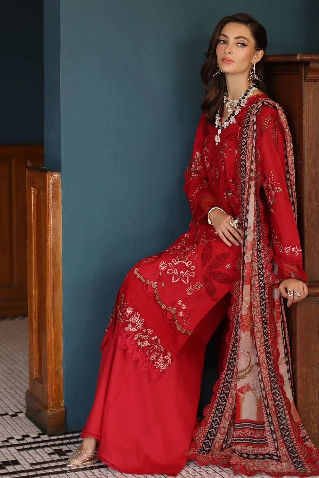 Nureh | Maya Lawn | NS-157 - Aqsa Fabrics