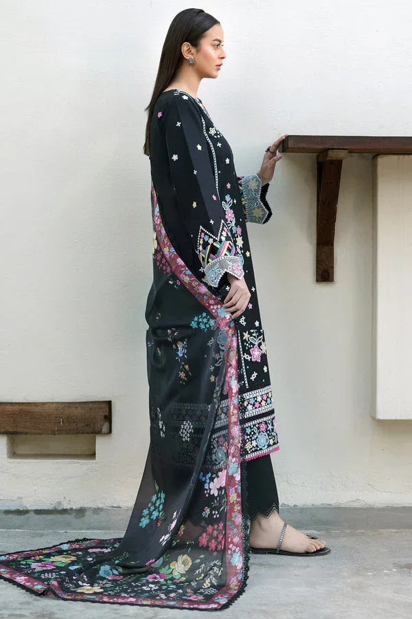 Farasha | Summer Weaves Embroidered Lawn | Ember Shadow - Aqsa Fabrics