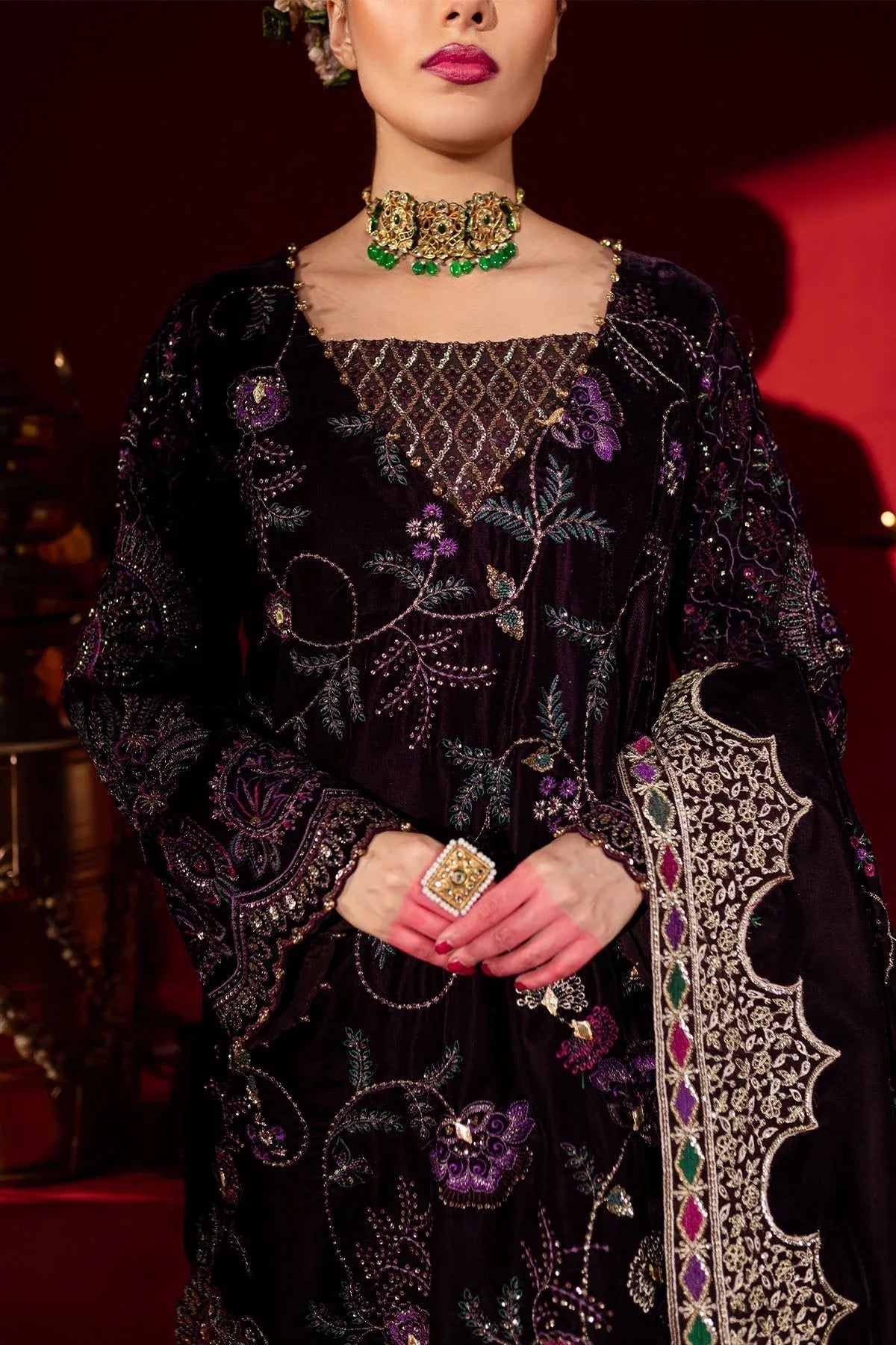 Nureh | Maya Velvet | NW-91 - Aqsa Fabrics