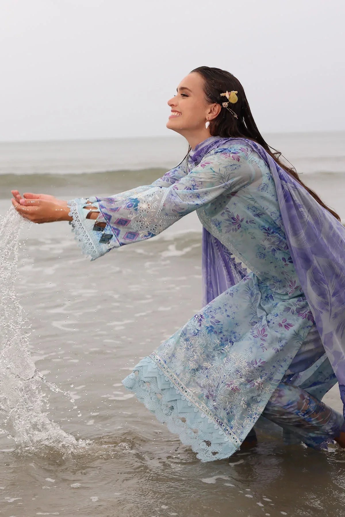 Nureh | Gardenia Embroidered Lawn 25 | NSG-176 - Aqsa Fabrics