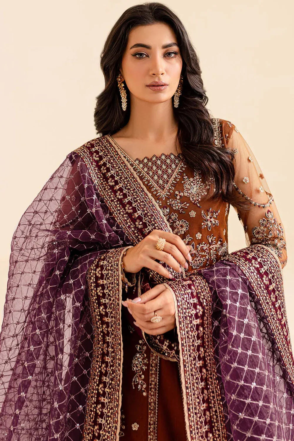 Farasha | Lumiere Formals | Crimson Allure - Aqsa Fabrics