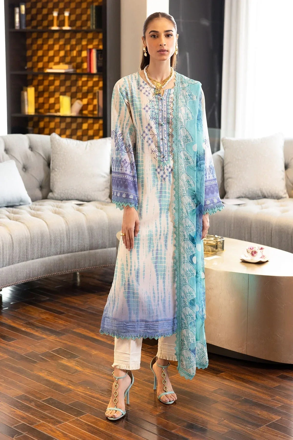 Nureh | Printed lawn 25 | SP-117 - Aqsa Fabrics