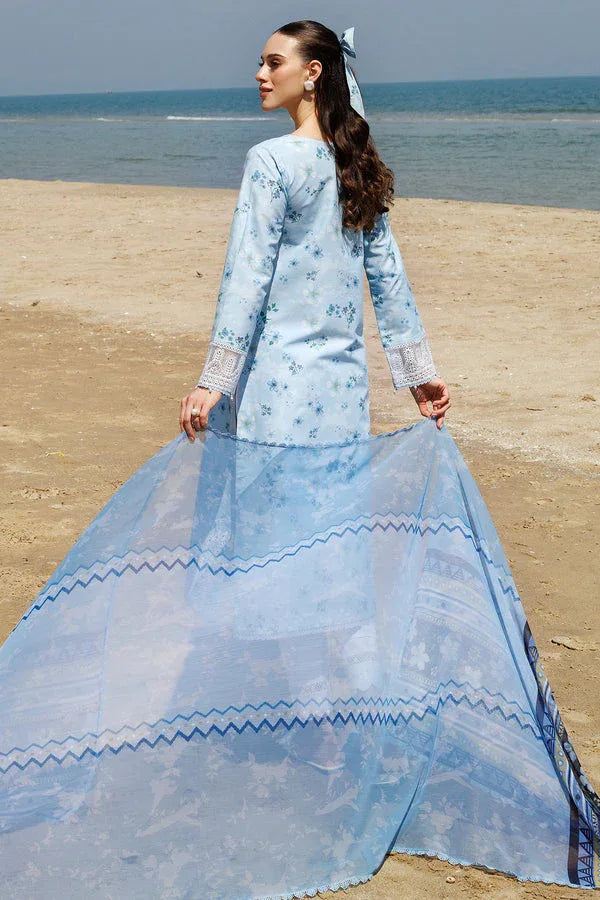 Farasha | Printed Essentials | Moonlit Blue - Aqsa Fabrics