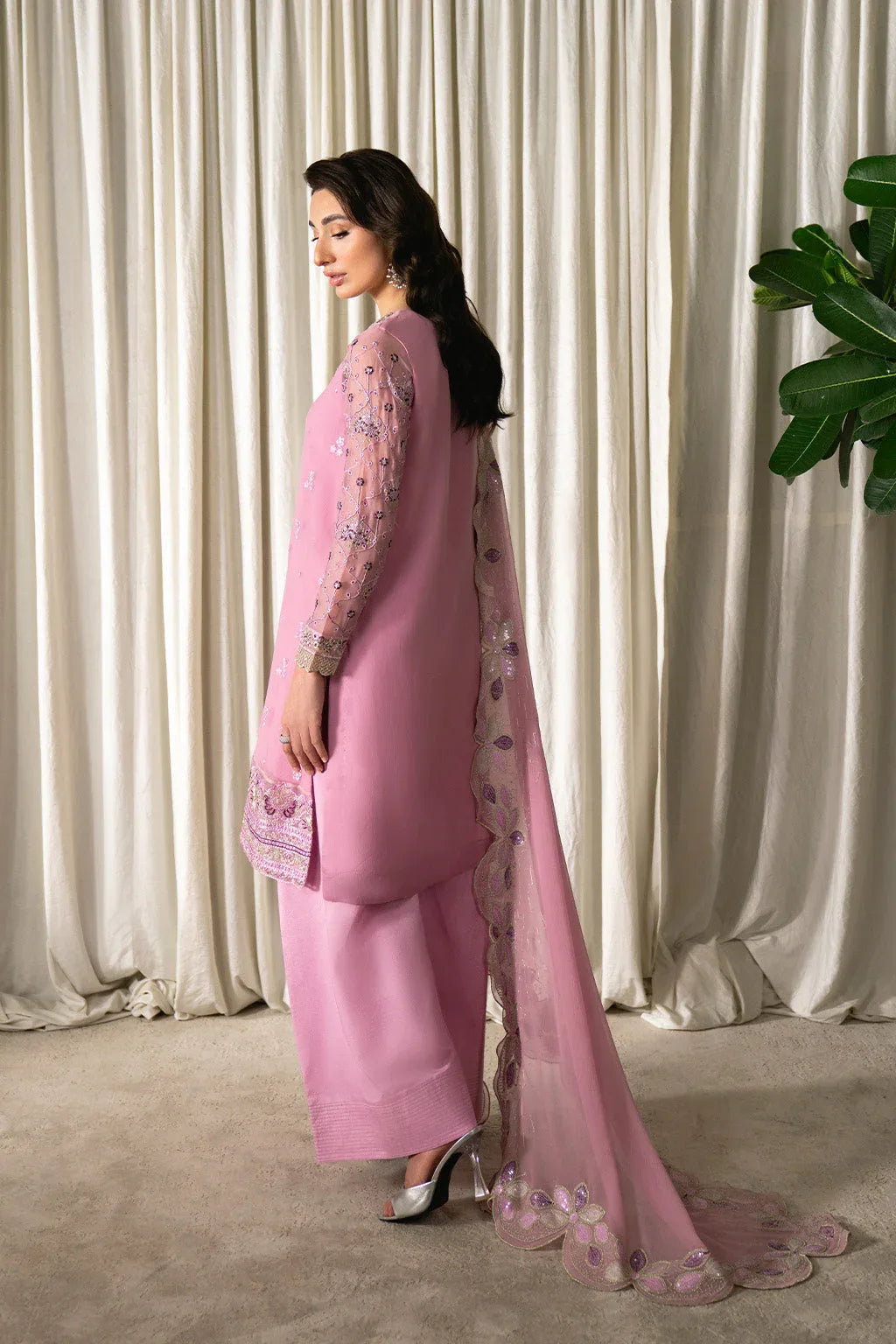 Neeshay | Ready to Wear Chiffon | RTW-CHFN-01 LILAC - Aqsa Fabrics